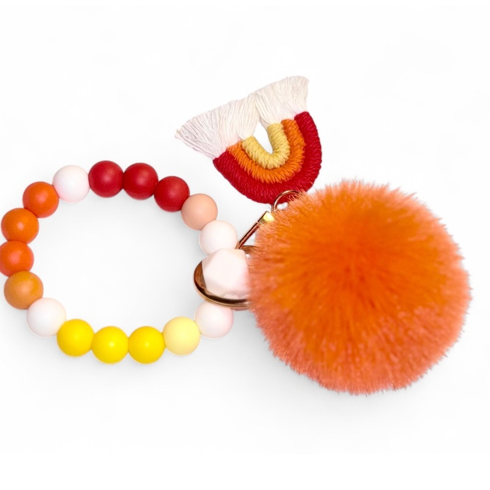 Ember Rainbow Womens Silicone Beaded Keychain - Picture 2 of 5